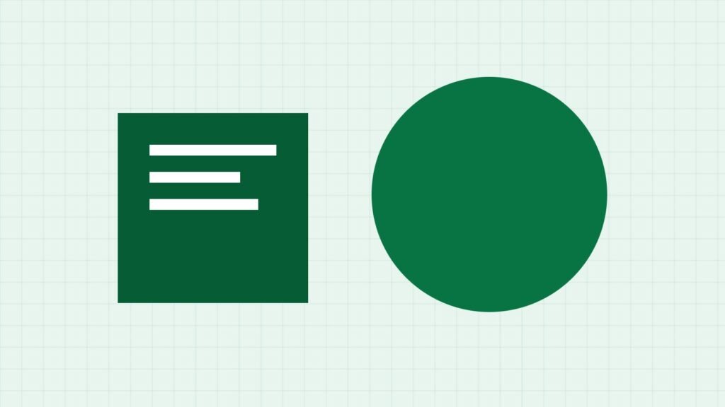 Abstract illustration of green shapes on a light grid (sample image)